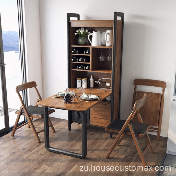 I-Dining Table Sets Adjustable Wooden Metal MDF Board